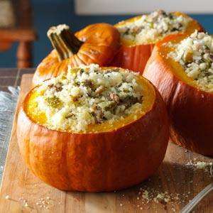 Sausage & Rice Stuffed Pumpkins Recipe photo by Taste of Home