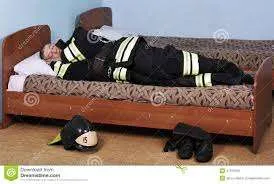 sleeping firefighter
